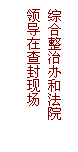 文本框: 综合整治办和法院 领导在查封现场